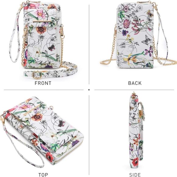 Crossbody Phone Purse Vegan Leather Wallet with Multiple Pockets for Women - Picture 4 of 6